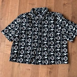 Forever 21 crop top button down shirt